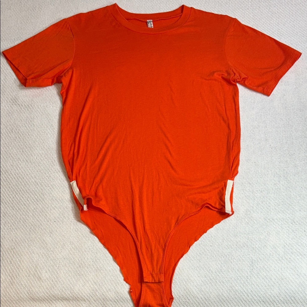 Free People Bright Orange Bodysuit
